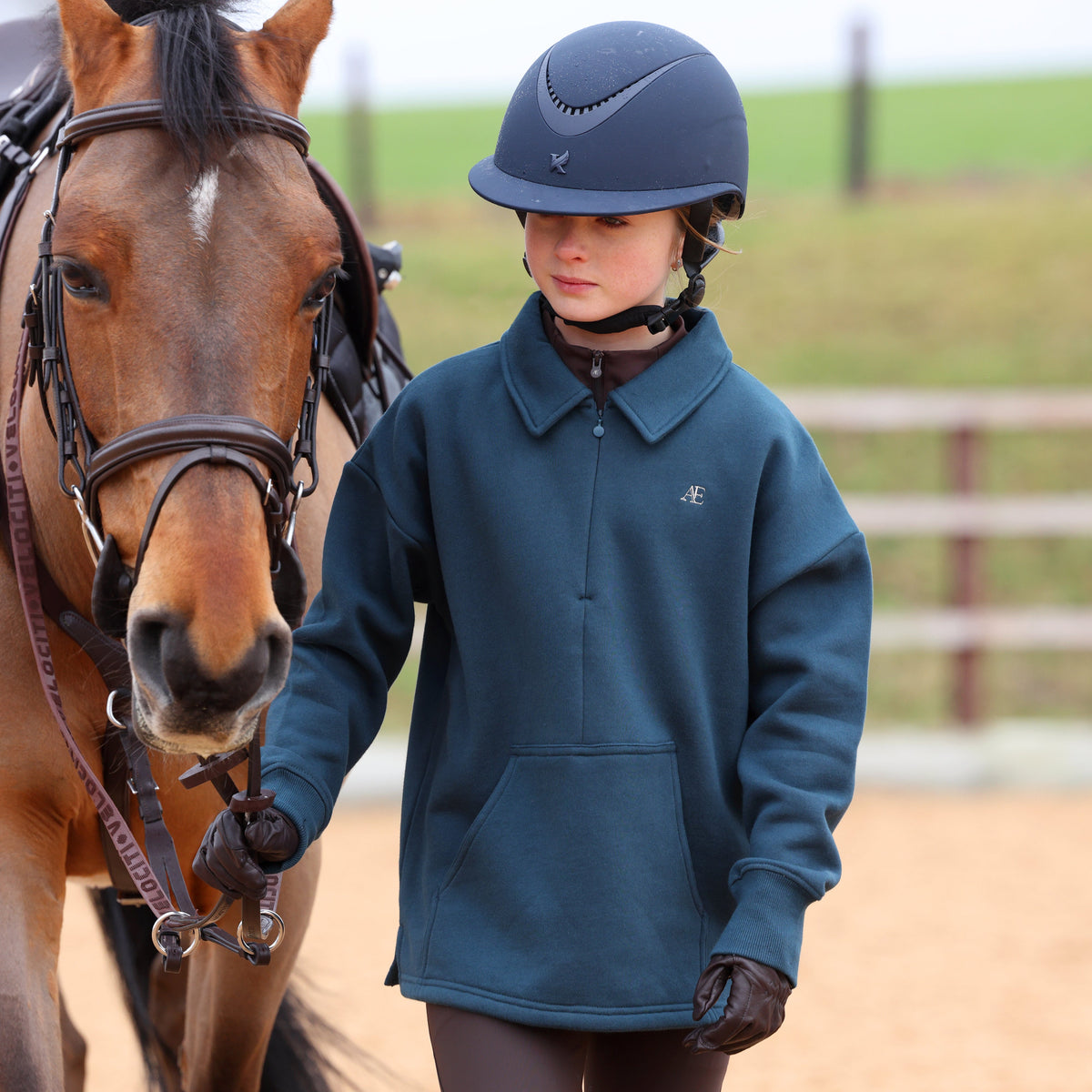 Shires Aubrion Equestrian Quarter Zip Sweater - Young Rider