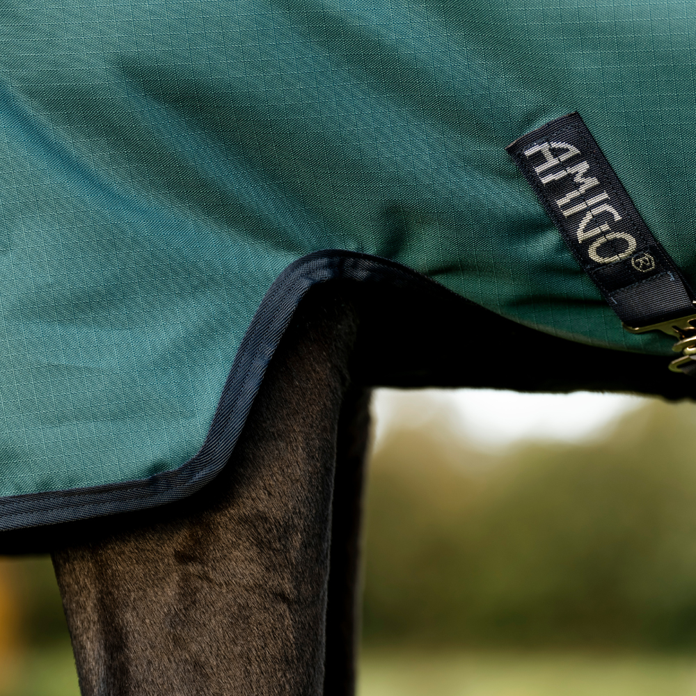 Horseware Ireland Amigo Ripstop 900D 50g Pony Turnout Rug #colour_dynasty-green-navy-silver