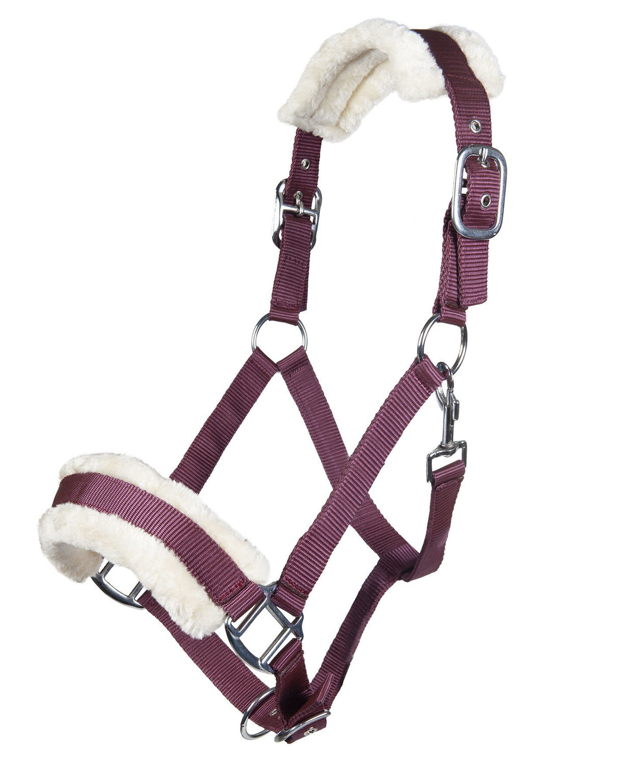 HKM Head Collar -Bischofshofen- with Plush Padding #colour_wine-red