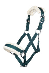 HKM Head Collar -Bischofshofen- with Plush Padding #colour_deep-green