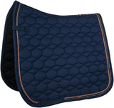 HKM Saddle Cloth -Rosegold Glamour- Style #colour_deep-blue-rose-gold
