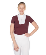 HKM Women's Short Sleeve Competition Shirt -Virginia- #colour_bordeaux