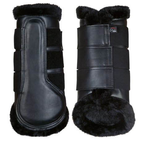 HKM Comfort Premium Fur Protection Boots #colour_black/black