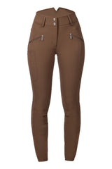 HKM Children's Silicone Full Seat Riding Breeches -Lia High Waist- #colour_brown