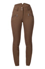 HKM Children's Silicone Full Seat Riding Breeches -Lia High Waist- #colour_brown