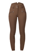 HKM Women's Silicone Full Seat Riding Breeches -Lia High Waist- #colour_brown