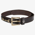 Equestro Leather Belt With Snaffle Bits #colour_brown-gold