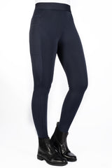 HKM Ladies Silicone Full Seat Riding Leggings -Isabella- #colour_deep-blue