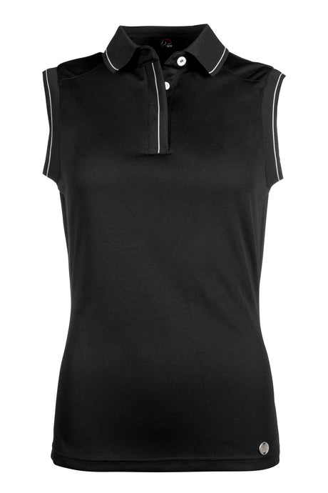 HKM Sleeveless Polo Shirt -Catherine #colour_black