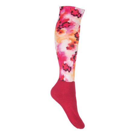 HKM Riding Socks -Essentials #colour_red-pink