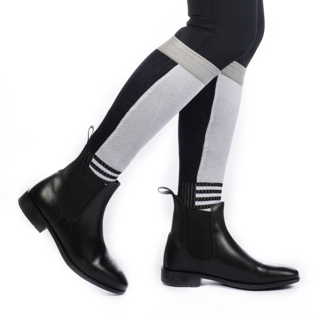 HKM Riding Socks -Olympia- #colour_black-white