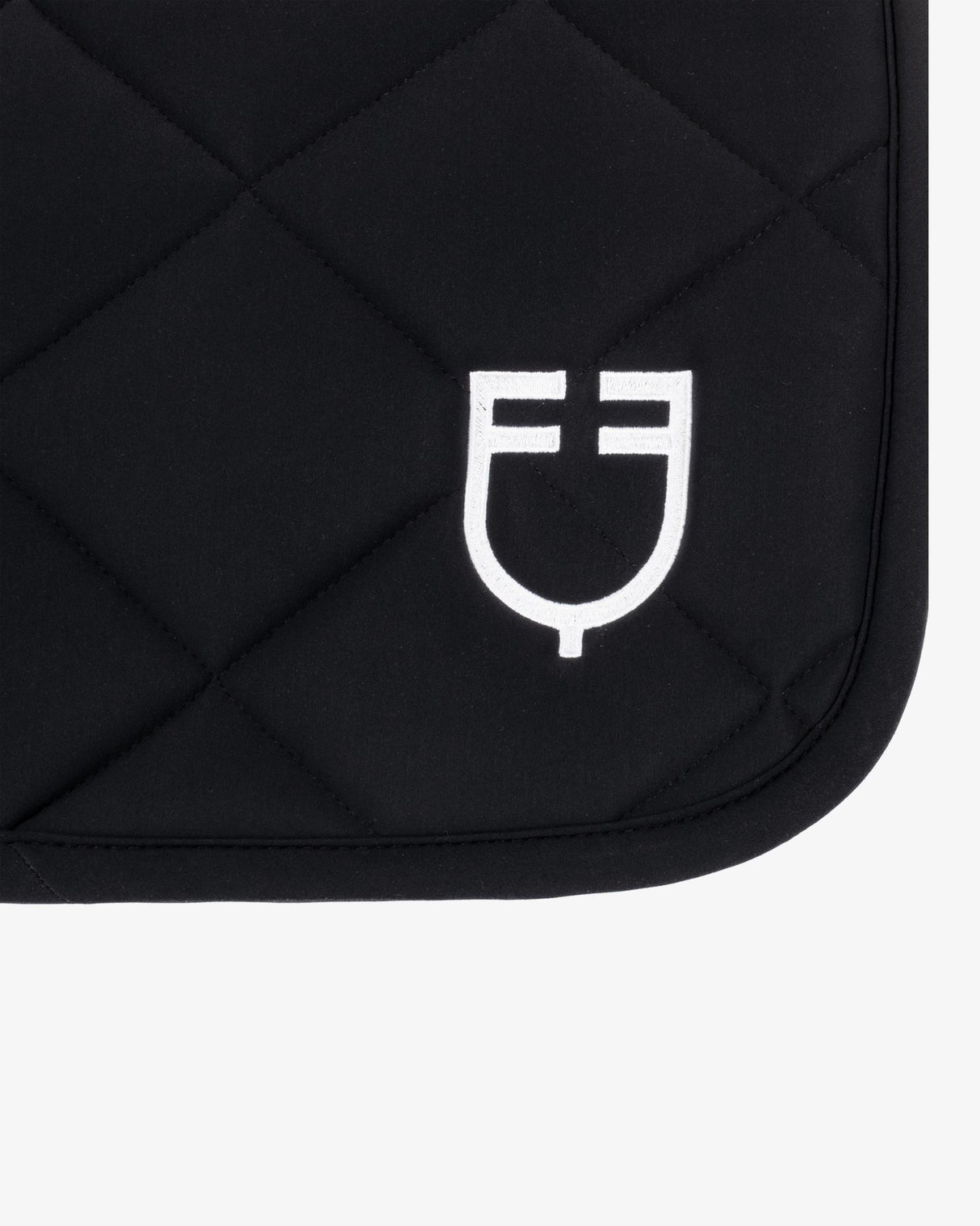 Jumping saddle pad with embroidered logo black line edition - BLACK