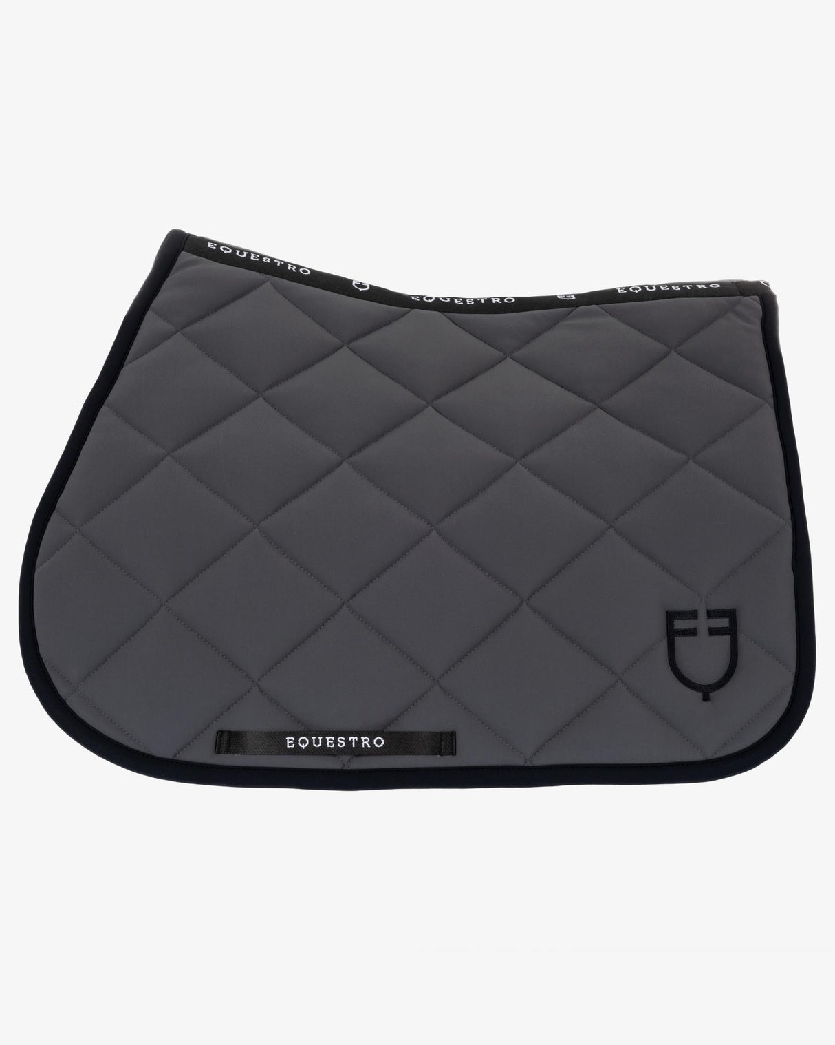 Jumping saddle pad with embroidered logo black line edition - ASPHALT