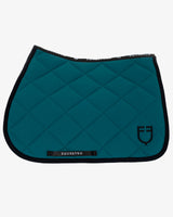Jumping saddle pad with embroidered logo black line edition - PETROL