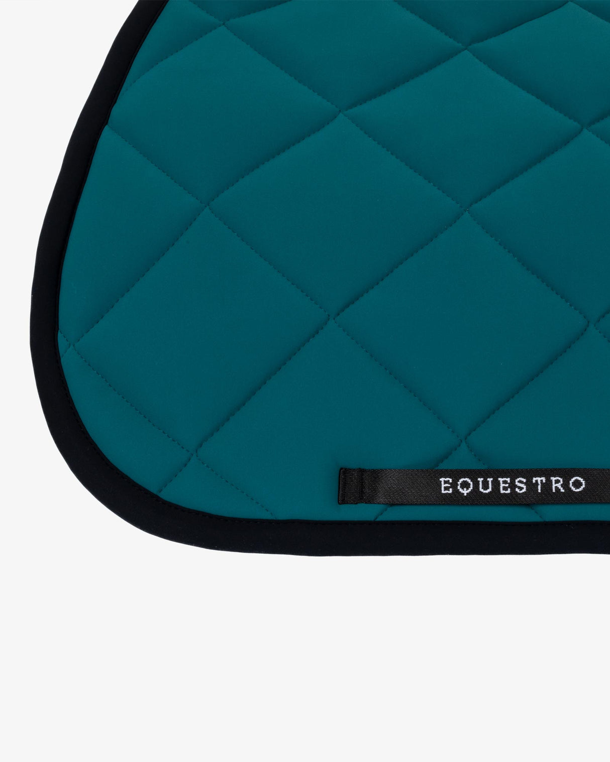 Jumping saddle pad with embroidered logo black line edition - PETROL