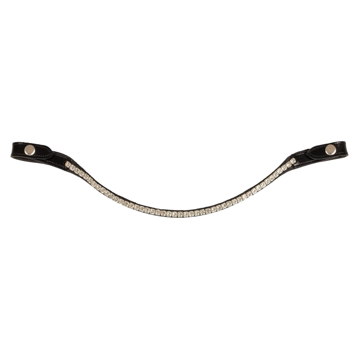 Acavallo Browband Calfskin & Round Crystals #colour_black-transparent