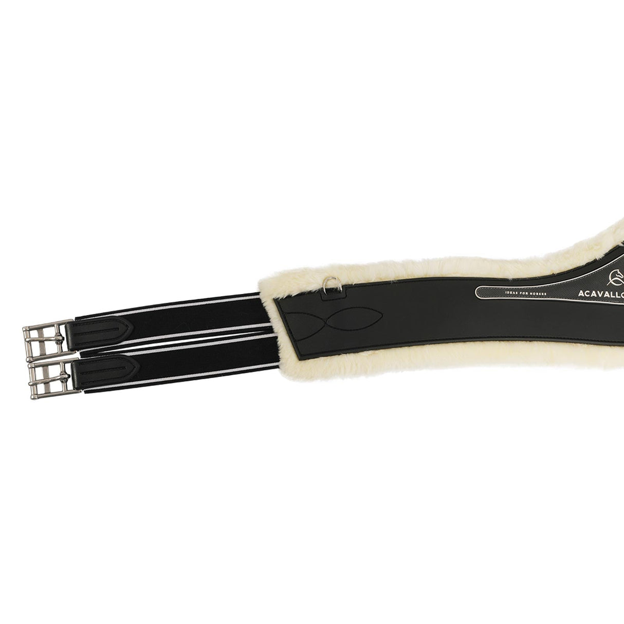 Acavallo Jumping Girth Classic Gel Pvc Detachable Faux Sheepskin #colour_black