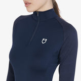 Equestro Women's Slim Fit Long Sleeve Base Layer #colour_blue