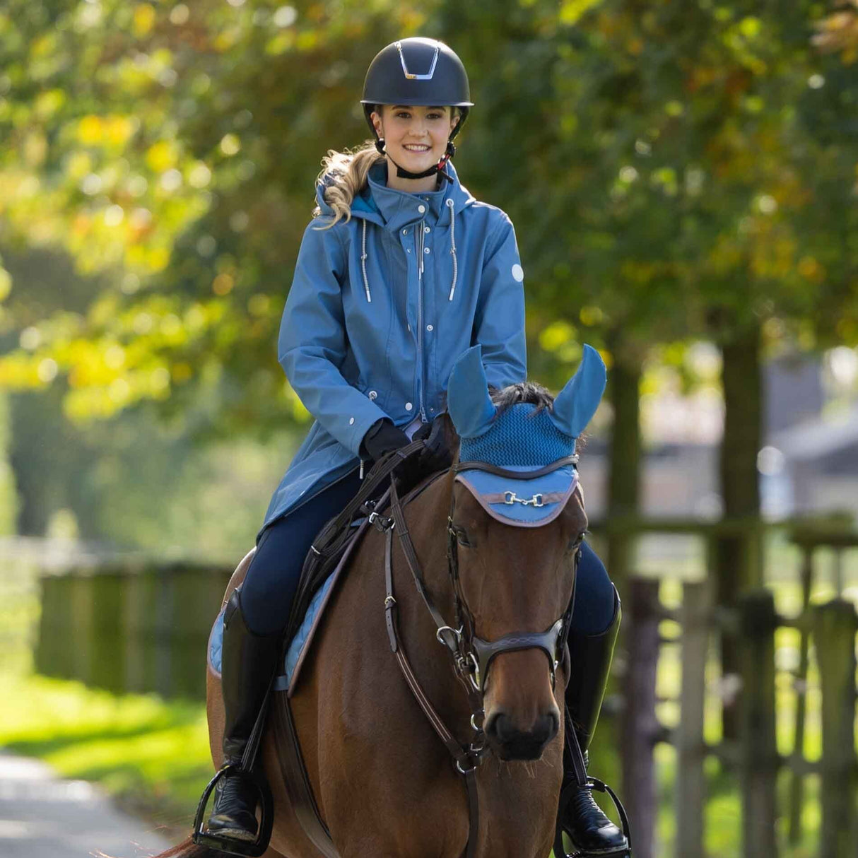 HKM Ladies Riding Jacket -Ohio- #colour_smokey-blue