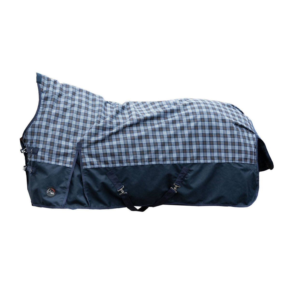 HKM 1200D 100g Highneck Rug -Glasgow- #colour_deep-blue-check
