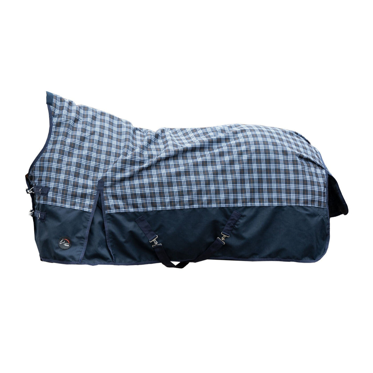 HKM 1200D 300g Highneck Rug -Glasgow- #colour_deep-blue-check