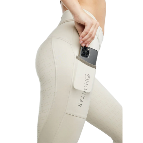 Montar MoGloria Caviar Tape Hybrid Pull-On Full Grip Riding Tights #colour_light-silver-grey