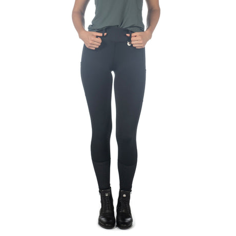 HKM Ladies Silicone Full Seat Riding Tights -Juna- #colour_black