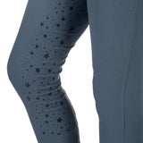 HKM Children's Silicone Full Seat Riding Tights -Pony Dream II- #colour_smokey-blue