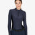 Women's long-sleeved training technical polo shirt - NAVY BLAZER