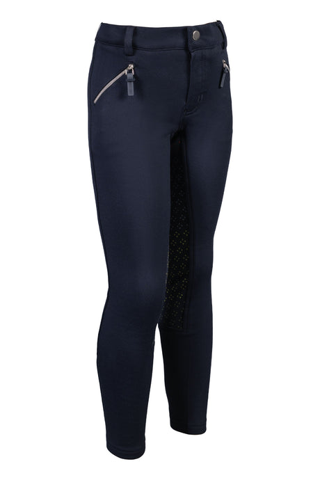 HKM Children's Silicone Full Seat Riding Breeches -Mia- #colour_deep-blue