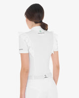 Equestro Women's Slim Fit Competition Polo Shirt With Ruffles