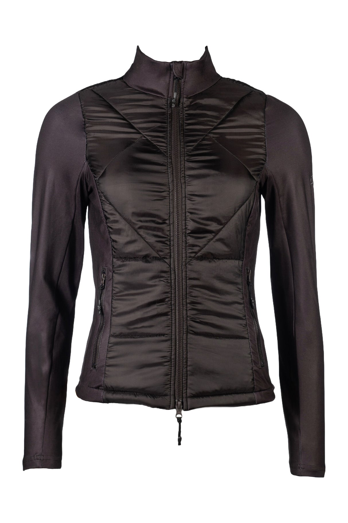 HKM Ladies Jersey/Nylon Jacket -Prag II- Style #colour_dark-brown