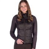 HKM Ladies Jersey/Nylon Jacket -Prag II- Style #colour_dark-brown