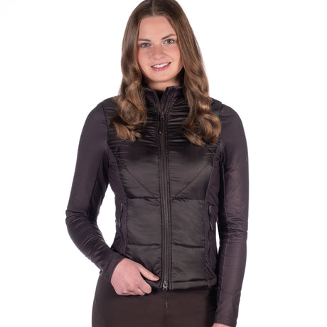 HKM Ladies Jersey/Nylon Jacket -Prag II- Style #colour_dark-brown