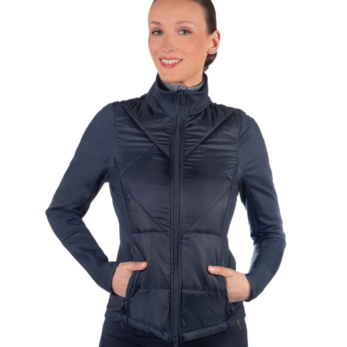 HKM Ladies Jersey/Nylon Jacket -Prag II- Style #colour_deep-blue