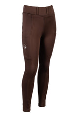 HKM Children's Silicone Full Seat Riding Leggings -Lana II- Style #colour_dark-brown