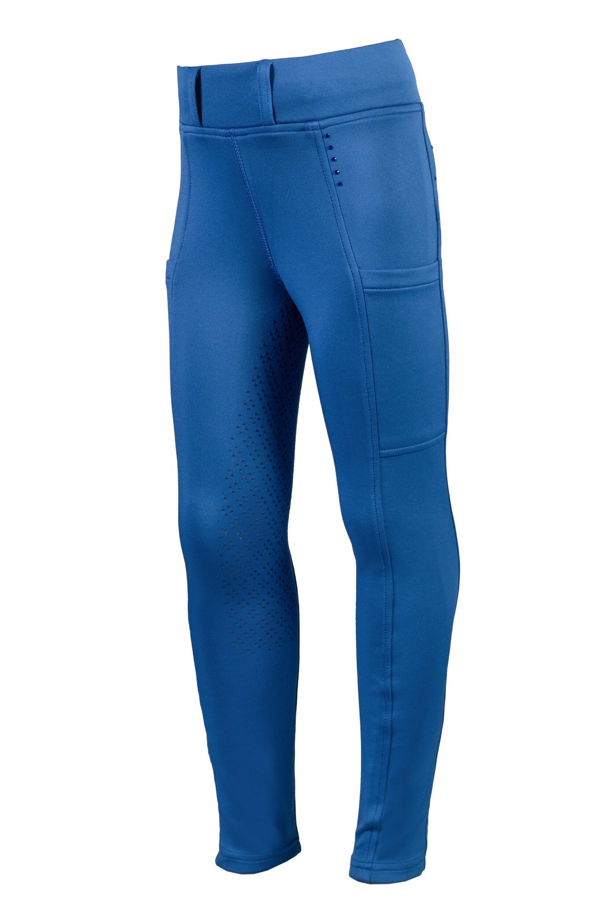 HKM Children's Silicone Full Seat Riding Leggings -Lana II- Style #colour_blue