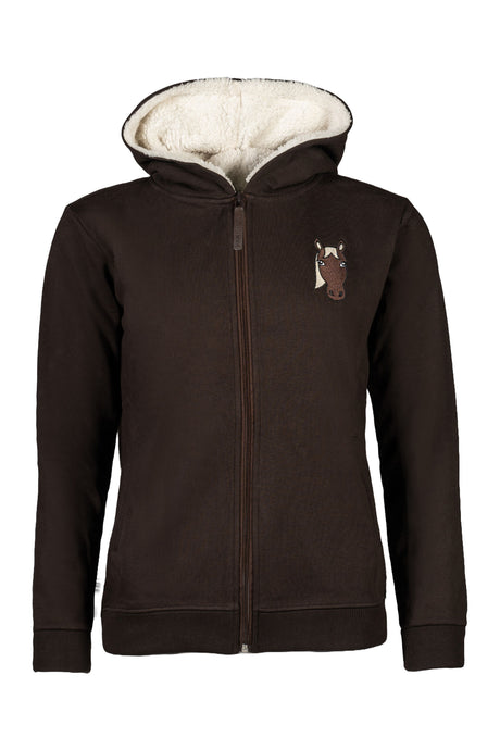 HKM Children's Sweat Jacket -Mia- #colour_dark-brown