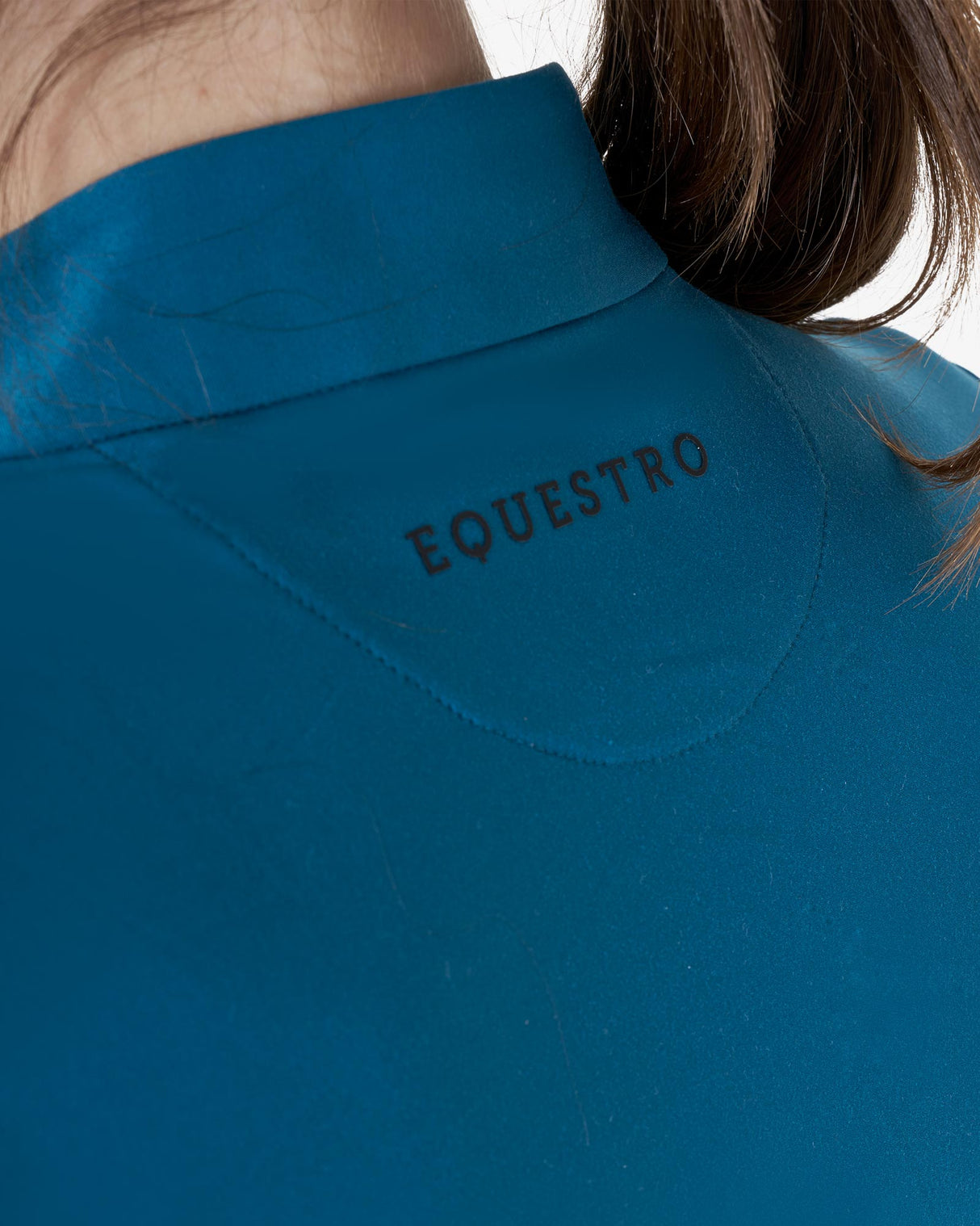 Women's long-sleeved training technical polo shirt - BLUE CORAL