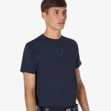 Equestro Men's Basic T-Shirt With Tone-On-Tone Logo #colour_blue