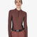 Women's long-sleeved training technical polo shirt - MARRON