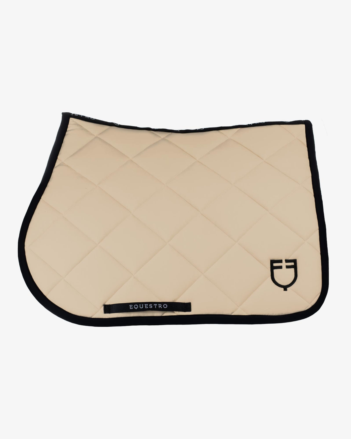 Jumping saddle pad with embroidered logo black line edition - OXFORD TAN