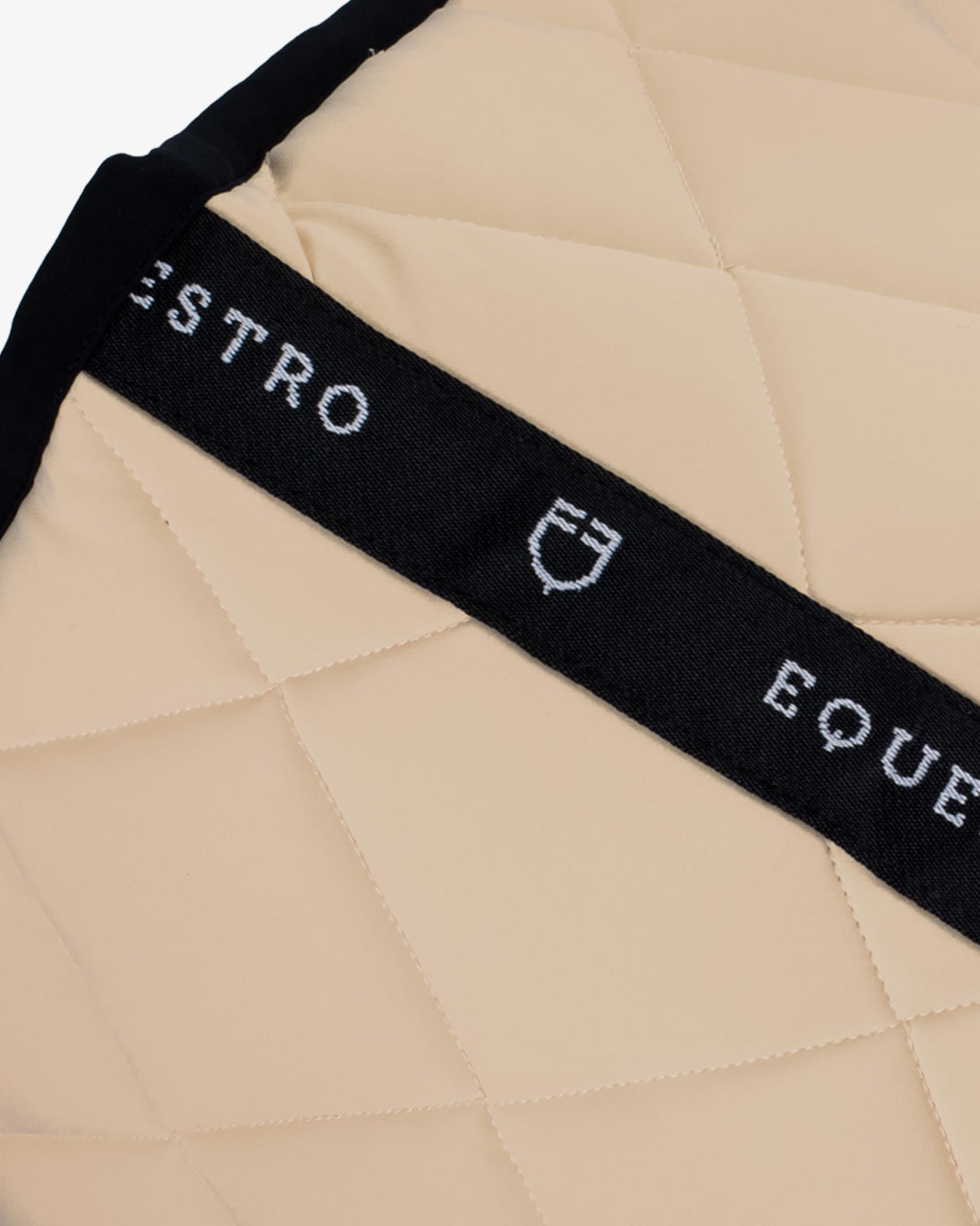 Jumping saddle pad with embroidered logo black line edition - OXFORD TAN