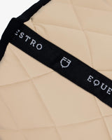 Jumping saddle pad with embroidered logo black line edition - OXFORD TAN