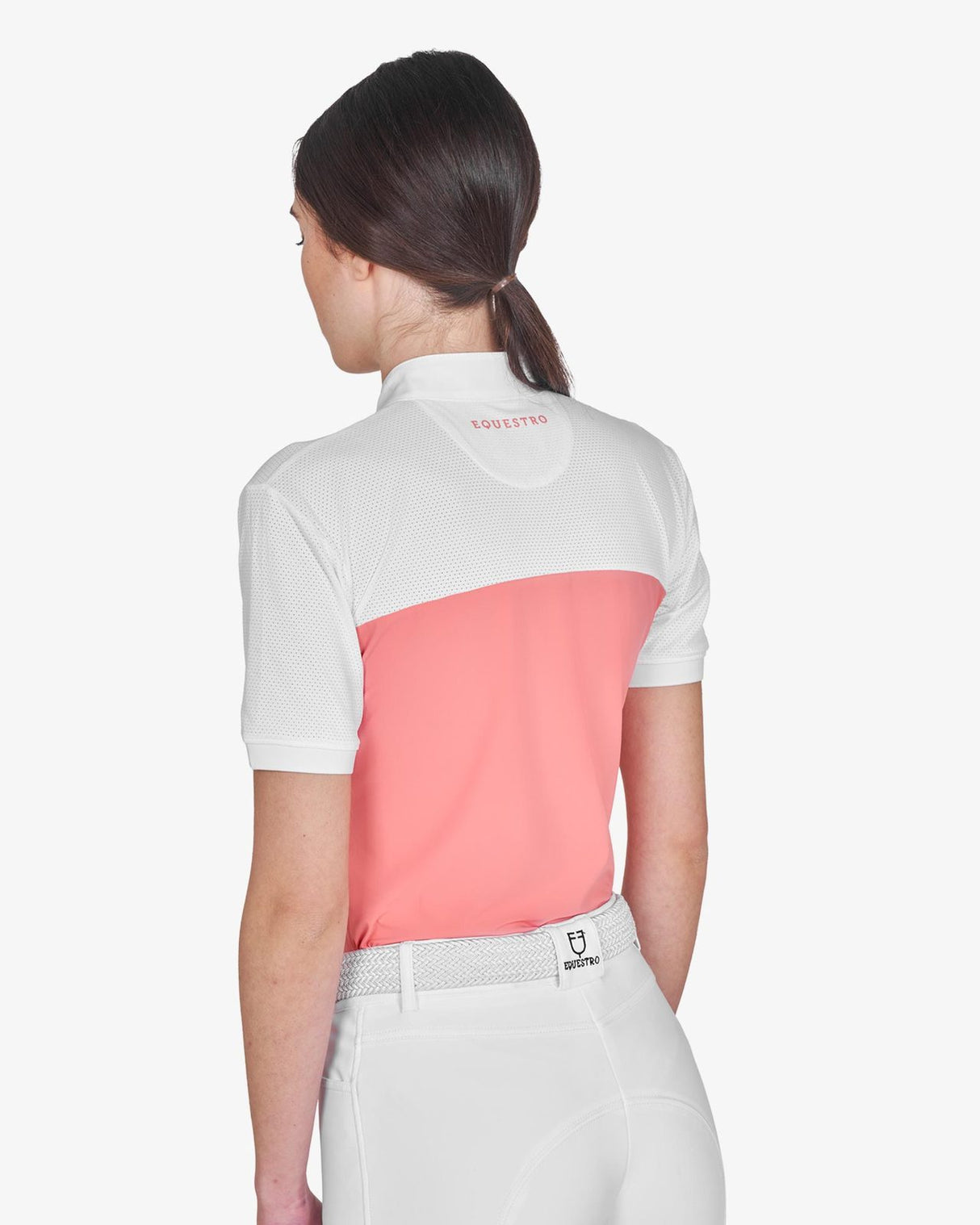 Equestro Women's Slim Fit Polo Shirt In Technical Fabric And Mesh