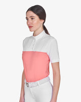 Equestro Women's Slim Fit Polo Shirt In Technical Fabric And Mesh