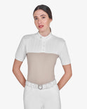 Equestro Women's Slim Fit Polo Shirt In Technical Fabric And Mesh