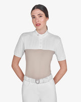 Equestro Women's Slim Fit Polo Shirt In Technical Fabric And Mesh