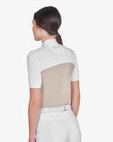 Equestro Women's Slim Fit Polo Shirt In Technical Fabric And Mesh