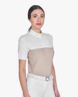 Equestro Women's Slim Fit Polo Shirt In Technical Fabric And Mesh